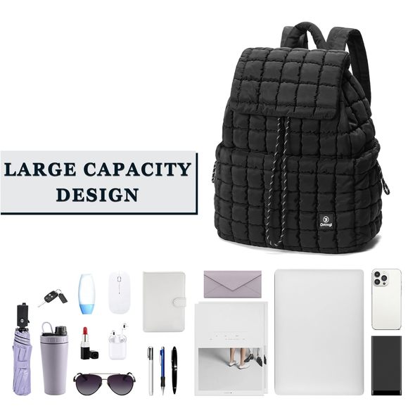Quilted Backpack for Women, Lightweight Travel Gym Bag, Hiker Pack? main image 6